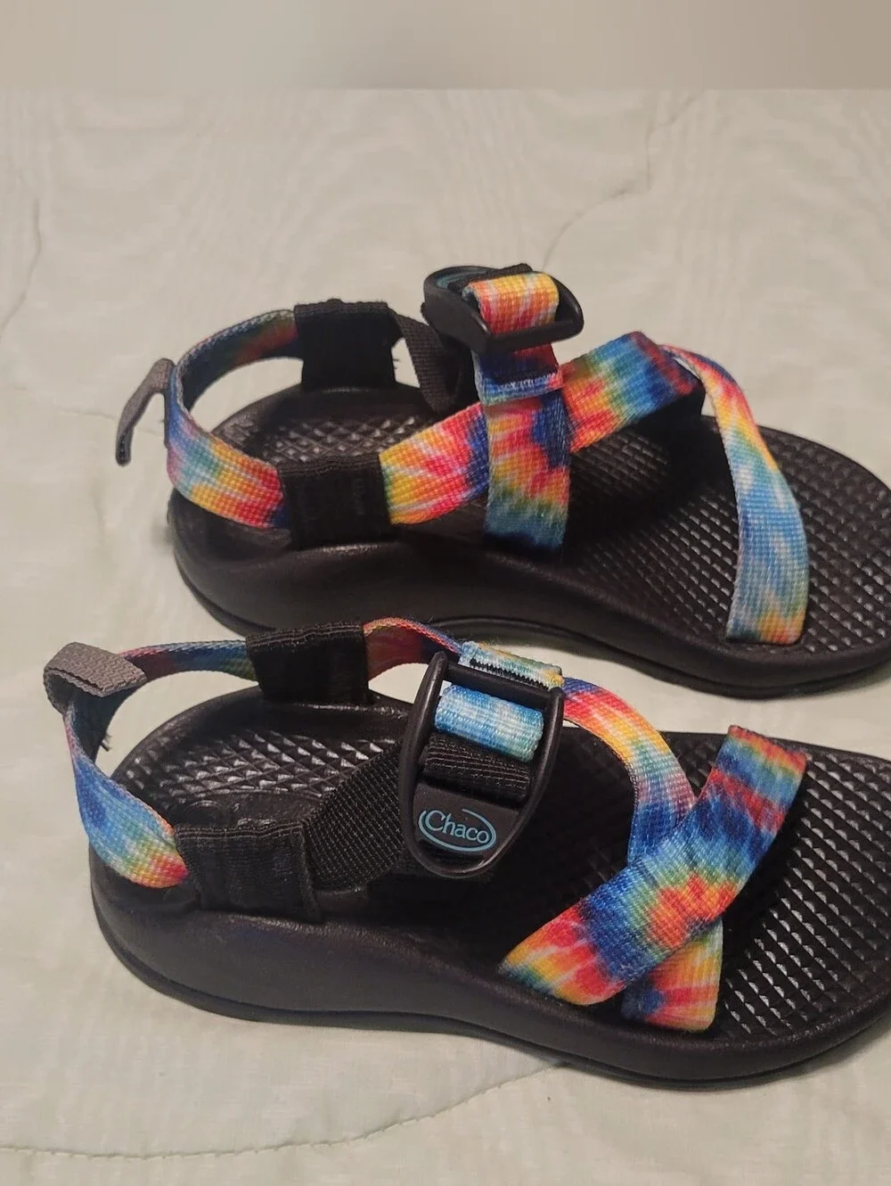 Chaco Kids' Z/1 EcoTread Sandal in the TIe Dye pattern. Little Kids Size 11